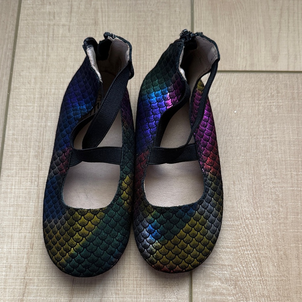 Monkey Feet Multicolor Scale Pattern Dress Shoes size 5-6y